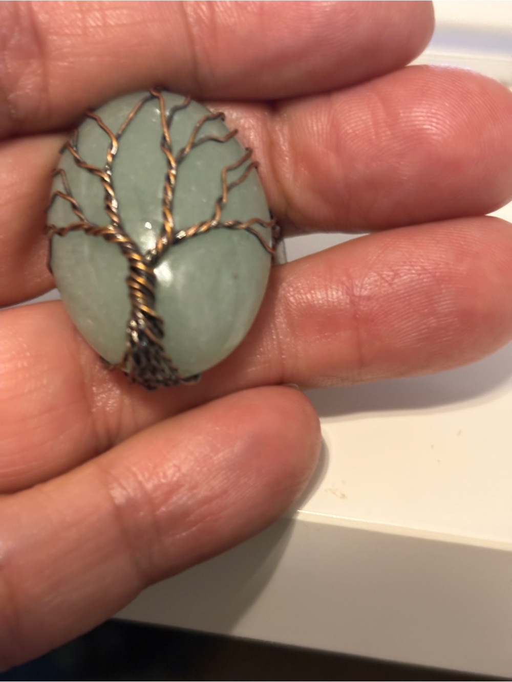 Handcrafted Green Tree of Life Ring - Picture 2 of 9